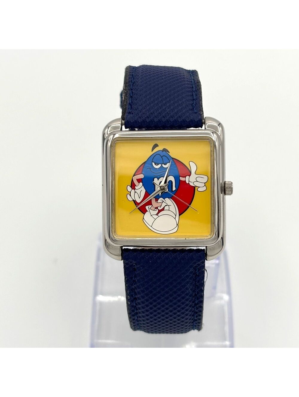 Vintage 1997 Blue M&M Candy Novelty 30mm Watch w/ Original Tag